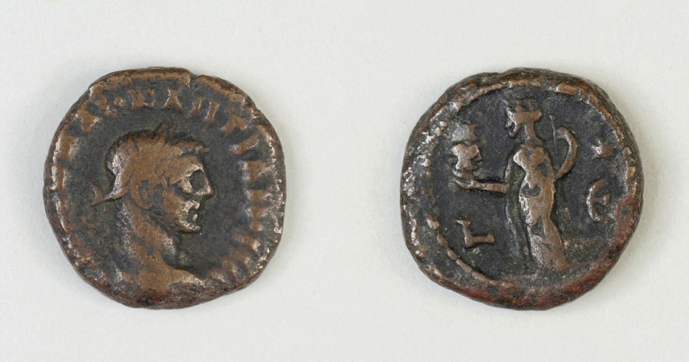 Tetradrachma (coin), dated 284-305.